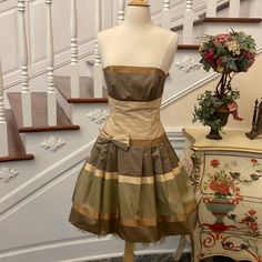 Classical Piece! Holiday! Wedding And Cruise Vacation Brown Sleeveless Wedding Dresses, Brown Sleeveless Dress For Wedding, Jessica Mcclintock Dress, Jessica Mcclintock, Holiday Wedding, Cruise Vacation, Strapless Dress, Size 4, Womens Dresses