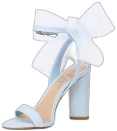 Blue Bow Sandals For Spring, Spring Gala Heels With Bow, Spring Gala Heels With Bow Detail, Light Blue Party Sandals For Spring, Light Blue Sandals For Spring Party, Summer Cocktail Sandals With Bow, Elegant Summer Sandals With Ribbon, Elegant Ribbon Sandals For Summer, Blue Sandals For Spring Party