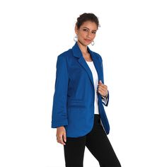 Blue 3/4 Sleeve Fashion Lady Suit Blue 3/4 Sleeve Outerwear For Fall, Casual Blue Blazer For Office Wear, Casual Blue Blazer For Office, Lady Suit, Best Blazer, Cute Outfits With Jeans, Casual Tanks, Fashion Lady, Sleeve Fashion