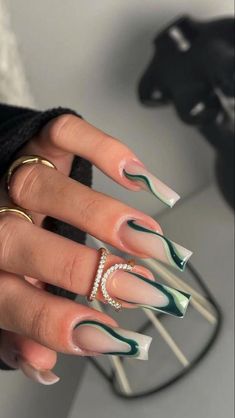 Occasion Nails, Green Acrylic Nails, Pedicure Manicure, Pedicure Designs, Design Nails, Designs Nail, Acrylic Nails Coffin Short, Nail Nail