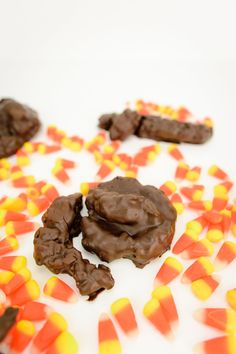 rice krispee treat poop and other gross but delicious halloween treats are on the table