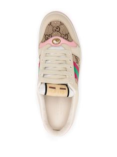 Gucci Screener Panelled Sneakers - Farfetch Gucci Glitter Sneakers, Gucci Screener, Leather Panel, Gucci Women, Gucci Sneakers, Planet People, Glitter Sneakers, Chanel 2, Iconic Bags