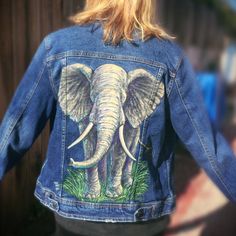 *****CUSTOM HAND PAINTED DENIM JACKET*****This listing is for a hand-painted, MADE-TO-ORDER custom denim jacket or vest.Shown are examples of jackets I have painted for customers! I can paint pretty much anything you like, I specialize in animals and vegan/animal rights themes.Please look through my shop for examples of what I can paint/ideas. I can paint basically anything you can see in my shop.The painting is done with professional-grade acrylic paint. It is lightfast and will withstand very Artistic Hand Painted Fitted Denim Jacket, Artistic Fitted Hand-painted Denim Jacket, Artistic Fitted Denim Jacket, Painted Jeans Jacket, Hand Painted Jeans, Vegan Activism, Jacket Hand Painted, Jacket Designs, Hand Painted Denim