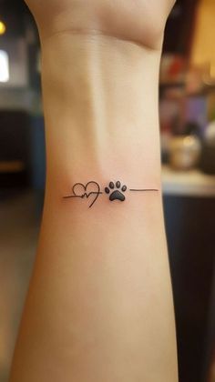 Paw Print With Crown Tattoo, In Memory Of Dog Tattoo Ideas, Small Meaningful Dog Tattoos, Memory Tattoo For Dog, Tattoo For Names Design, Personalized Dog Tattoo Ideas, Paw Small Tattoo, Paw Prints Tatoos Ideas, Simple Bulldog Tattoo