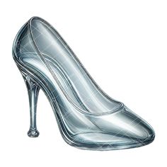 a drawing of a high heeled shoe with metallic heels on the bottom and an open toe