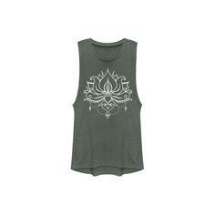 Serene style is yours in this juniors' lotus graphic tank top. Serene style is yours in this juniors' lotus graphic tank top top. Lotus flower graphic CrewneckFABRIC & CARE Polyester, cotton Machine wash Imported Size: X Small. Color: Pine Heather. Gender: female. Age Group: kids. Material: Polyester|Cotton Blend|Cotton. Green Graphic Print Sleeveless Tank Top, Green Sleeveless Tank Top For Yoga, Sleeveless Cotton Yoga Tops, Summer Sleeveless Tank Top With Front Print, Sleeveless Tank Top With Front Print For Summer, Sleeveless Summer Top With Front Print, Graphic Print Yoga Top For Summer, Green Cotton Tank Top For Yoga, Lotus Graphic