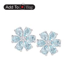 in stock Floral Studs, Flower Stud Earrings, Flower Stud, Flower Earrings Studs, 50th Gifts, Flower Studs, Mens Gift Sets, Fine Jewellery Earrings, White Topaz