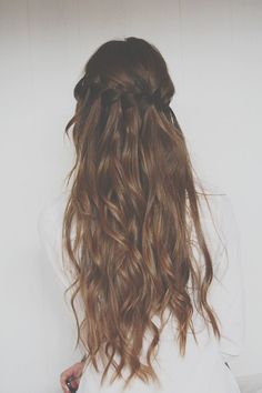 Love the long hair Waterfall Braid Hairstyle, Fishtail Braid, Braided Hairstyles Tutorials, Good Hair Day, Hair Envy, Hair Dos, Gorgeous Hair, Hair Day, Pretty Hairstyles