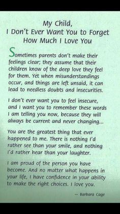 a poem written to someone about their child's love for the mother in her life