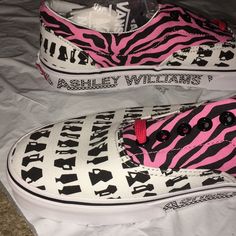 Classic Vans Style Canvas Street Sneakers With An Edge. Ashley Williams Is A British Based Designer. Men’s 9, Women’s 10.5 - Unisex For Sure! Nwt In Box. These Shoes Are Fiiiiire Zebra Print Vans, Ashley Williams, Classic Vans, Shoes Vans, Street Sneakers, Vans Style, S 10, Womens Vans, Vans Shoes