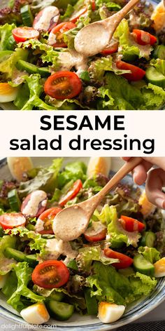 the salad is ready to be eaten with dressing