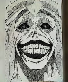 a drawing of a joker with his face painted