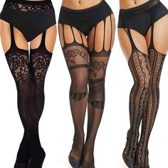 Ladies Black 3 Pack Bundle Of Thigh High Stockings . One Size Fits Most Variety Included Is 3 Pair No Trades Bundle & Save Thigh High Sock Boots, Suspender Tights, Cute Tights, Ankle Socks Women, Over The Knee Socks, Black Pantyhose, Thigh High Socks, Fishnet Stockings, Thigh High Stockings