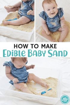 how to make an edible baby sand play mat for babies and toddlers with instructions