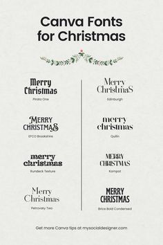 the christmas font and numbers are all in different styles, but there is no image to describe