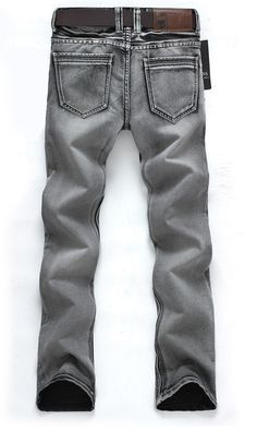 Material: Denim, CottonFit Type: RegularClosure Type: ZipperJeans Style: StraightThickness: Midweight Light Grey Jeans, Popular Jeans, Straight Denim Jeans, Zipper Jeans, Black And White Shoes, Biker Jeans, Retro Nostalgia, Men Plus Size, Mens Pants Fashion