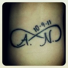 an image of a tattoo with the word i love you and an infinite sign on it