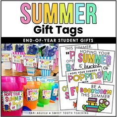 summer gift tags for students to use in the classroom