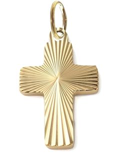 Looking to add a stylish, personal touch to your favorite necklace? This Textured Cross Charm provides plenty of flair - wear it by itself or layer with other favorite pieces! 16K gold plated tarnish-resistant