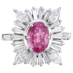 a pink and white diamond ring