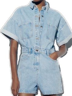 Zara High-rise Denim Jumpsuit For Summer, Zara High Rise Denim Jumpsuit For Summer, Zara Casual Denim Jumpsuit For Summer, Zara Denim Blue Jumpsuit For Summer, Trendy Zara Overalls For Summer, Zara Summer Overalls With Pockets, Zara Denim Jumpsuit With Pockets For Summer, Zara Overalls For Spring, Collar Jumpsuit