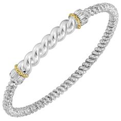 Twist bar and Vahan? What a great combination. This 3mm sterling silver Vahan has a unique twist bar design and beautiful yellow gold accents. The kind of simple elegance people strive for. Vahan Jewelry, Simple Elegance, Bar Design, Silver Bracelets, Gold Accents, Luxury Jewelry, Sterling Silver Bracelets, Precious Metals, Cuff Bracelet