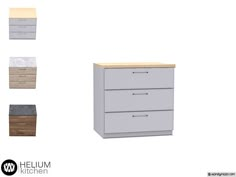 four drawers with different colors and sizes are shown in this graphic file, which shows the same size as each drawer