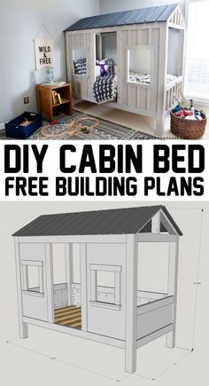 the diy cabin bed plans are easy to build and can be used as a child's bedroom