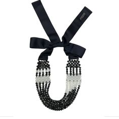 Max Mara Women's Black Zanzara Beaded Lace Up Necklace One Size Nwt Max Mara Model: Zanzara Model #: 57560682 Color: Black Material: Glass Polyester Plastic Matter Length: 24" *Made In Italy* *Lace Up Closure* Max Mara Necklace, Beaded Lace, Max Mara, Womens Jewelry Necklace, Crochet Necklace, In Italy, Matter, Jewelry Necklaces, Lace Up