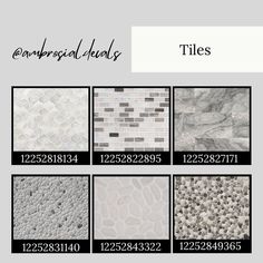 the different types of tiles and their names