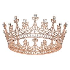 Amazon.com : SWEETV Rose Gold Queen Crown for Women, Wedding Crown, Brithday Crown Cake Topper, Costume Party Halloween Accessories : Beauty & Personal Care Tiara Cake Topper, Crown Cake Topper, Princess Vibe, Bday Photoshoot, Rose Gold Crown, Crown Cake, Vintage Tiara, Crown For Women, Party Queen