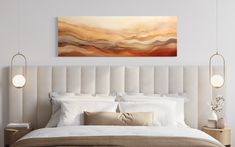 Create a cozy and inviting atmosphere in your bedroom with our captivating Over Bed Warm Earth Tone Wall Art. This panoramic abstract painting print features a harmonious blend of warm earth tones in brown, beige, and gold, adding a touch of elegance and serenity to your space. Whether you choose it framed or unframed, this long horizontal canvas print is ready to hang, effortlessly becoming a captivating addition to your wall decor. Embrace the comforting and soothing ambiance of this piece, pe Over Bed Wall Art, Bed Wall Art, Earth Tone Wall Art, Panoramic Wall Art, Canvas Frames, Visual Display, Bed Wall, Painting Canvas, Earth Tones