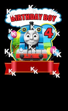 THOMAS THE TRAIN 4th birthday, digital download, sublimation Birthday Train Theme, Train Birthday Theme, Train Theme, Thomas The Train, The Train, 4th Birthday, Birthday Theme, Dark Red, Printed Items