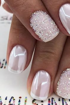 Wedding Mani And Pedi, Elegant Nails For Bride, Natural Nail Designs For Wedding, Wedding Nails Moh, Nye Wedding Nails, Wedding Nails For Bride Natural Short, Engagement Dip Nails Ideas, Gel Nails Ideas Wedding, 2023 Bridal Nails