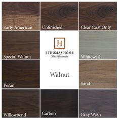 the different types of wood that are available for homeowners and their customers, including walnut