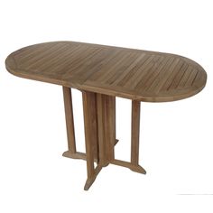 a wooden table with two legs and a circular top on an isolated white background,