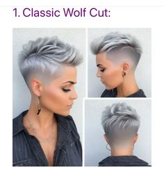 Short And Sassy Haircut, P!nk Hairstyles, Warrior Hairstyles, Short Pixie Haircuts For Women, Shaved Sides Pixie, Short Hair Back