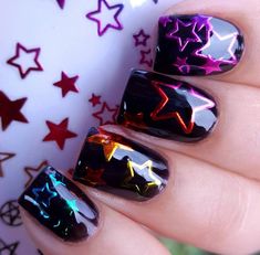 3d Gradient, Stars Nails, Star Nail, Best Gel Nail Polish, Nail Art Products, Long Nail Designs, Glitter Powder, New Nail Art, Colorful Nail Designs