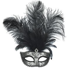 Silver Feather Dominance Masquerade Mask 6 1/2in x 3 1/2in | Party City Masquerade Mask Feathers, Masquerade Mask Black, Masquerade Ball Masks, Scary Halloween Masks, Mens Masquerade Mask, Ball Mask, Masquerade Costumes, Halloween Costume Shop, Mask Black