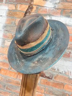 Actin Up-custom Burned Wool Rancher Style - Etsy Rustic Distressed Hat With Flat Brim, Rustic Distressed Hats With Short Brim, Artisan Fur Felt Brimmed Hats, Rustic Fitted Handmade Hat Bands, Artisan Brimmed Fedora, Handmade Rustic Fedora With Curved Brim, Handmade Fitted Artisan Fedora, Handmade Rustic Fitted Hat Bands, Handmade Rustic Brimmed Fedora