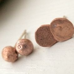 These simple and minimalistic stud earrings are perfect for every day wear.  They are made-to-order from pure, recycled copper with sterling silver posts and ear nuts.  Sold in singles, pairs or sets of 2 pair. SAVE up to $6 WHEN ORDERING 2 PAIR - MIX & MATCH STYLES - GET 1 PAIR of EACH to KEEP or  SHARE!SIZING & SPECIFICS:Finish:  raw copper Posts on all studs are (.925) Sterling Silver SIZE SHOWN: approximately 4.5-5mmChoose from ball studs OR flat hammered nuggets ABOUT COPPER:Copper Minimalist Copper Earrings For Everyday Wear, Minimalist Copper Earrings For Everyday, Minimalist Everyday Copper Earrings, Minimalist Electroformed Earrings For Gift, Minimalist Stud Earrings, Minimalist Earrings Studs, Minimalist Studs, Local Jewelry, Stud Earring