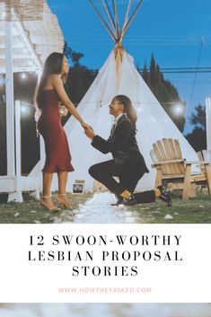 Looking for proposal advice!? Look no further than these gorgeous proposal stories on How They Asked! #lesbian #lesbianlovestory #lesbianwedding #lesbianproposal #proposalstory #lgbtq Lgbtq Proposal Ideas, Wedding Lesbian Proposals, Queer Proposal Ideas, Wlw Proposal Ideas, Lesbian Proposal Ideas Unique, Lesbian Proposal Ideas, Wlw Proposal, Fem Lesbian