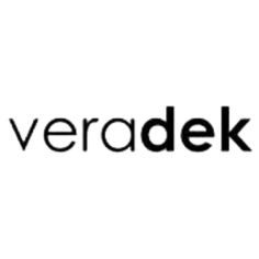 the word veradek is written in black on a white background with an image of a