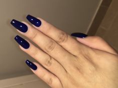 Solid Dark Nail Colors, Dark Acrilyc Nails, Blue Black Acrylic Nails, Royal Navy Blue Nails, Dark Solid Color Nails, Navy Blue Coffin Acrylics, Navy Coffin Acrylic Nails, Navy Nails Coffin, Navy Blue Nails Acrylic Coffin