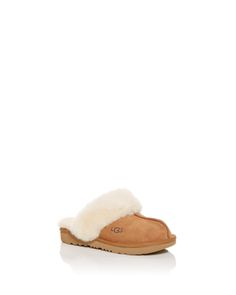 Ugg Girls' Cozy Ii Suede & Shearling Slippers - Little Kid, Big Kid Slippers Kids, Shearling Slippers, Ugg Slippers, Fabric Trim, Big Kid, Slide Slipper, Girls Shopping, Chestnut, Big Kids