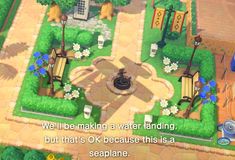 an animal crossing game with the caption we'll be making a water landing, but that's ok because this is a soapplane