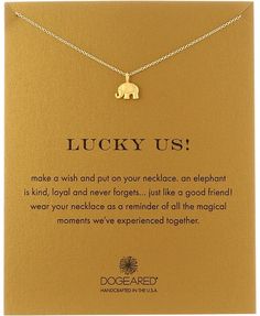 Dogeared Lucky Us Elephant Reminder Necklace Necklace Elephant Charm Necklace, Necklaces Gift, Elephant Pendant Necklace, Lucky Elephant, Wear Necklaces, Elephant Pendant, Elephant Charm, Birthday Jewelry Gift, 925 Silver Jewelry