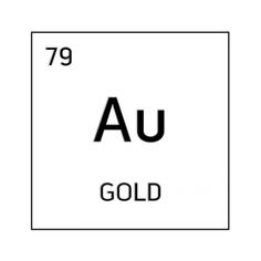 the symbol for gold is shown in black and white