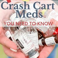 two hands holding small bottles with the words crash cart meds you need to know