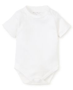 Details The perfect addition for baby's wardrobe, our textured 100% pima cotton bodysuit will feel oh-so-soft and comfortable against your little one's skin. Snaps make for easy changing. 100% Pima Cotton Made in Peru Lap shoulder neckline for easy dressing Snap closure at legs for easy changing Machine wash cold; tumble dry low Luxury Baby Clothes, Kissy Kissy, Cotton Bodysuit, Short Sleeve Bodysuit, Pima Cotton, Cotton Tops, Simple Dresses, Playsuit, Baby Stuff